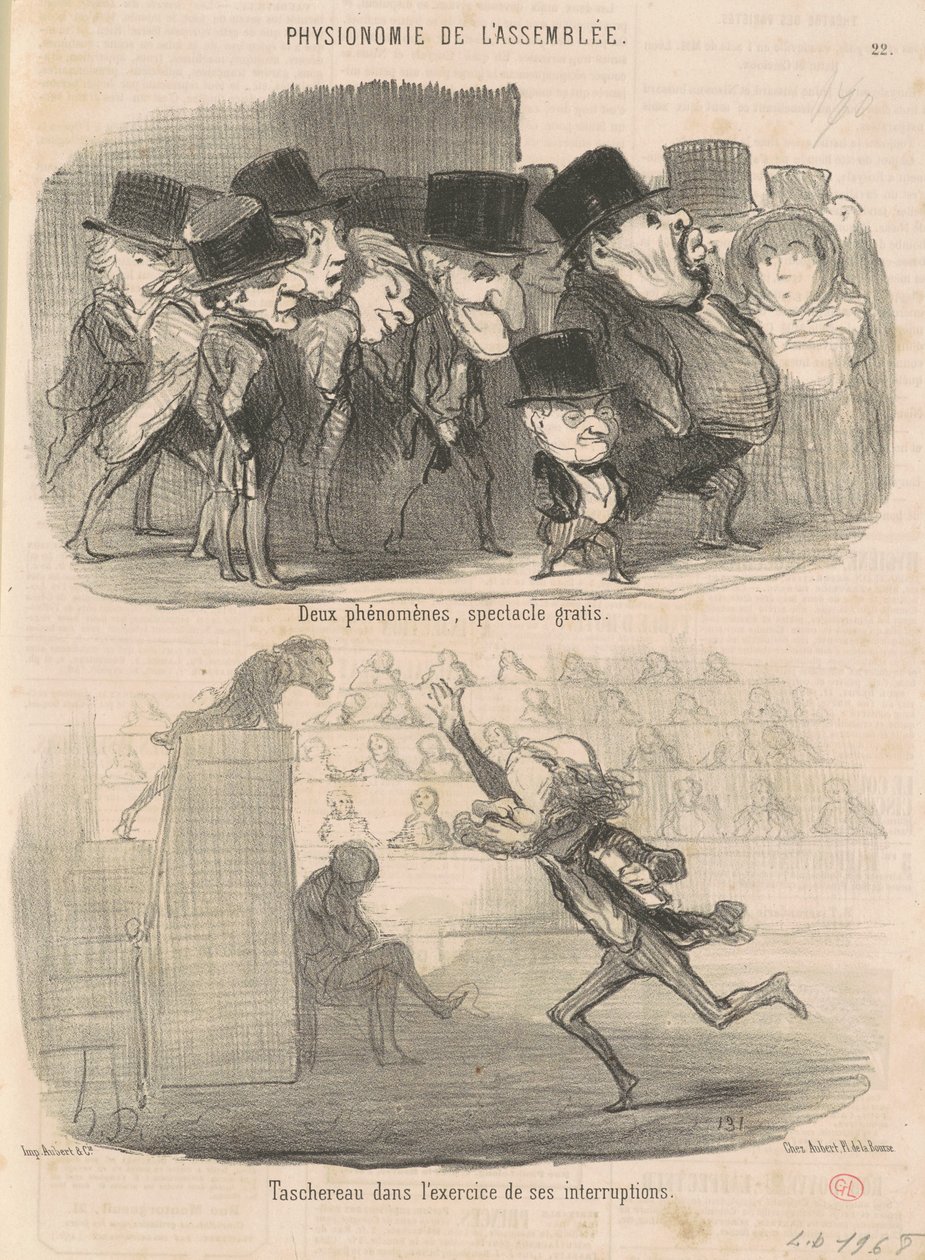 İki fenomen, ücretsiz gösteri... by Honoré Daumier