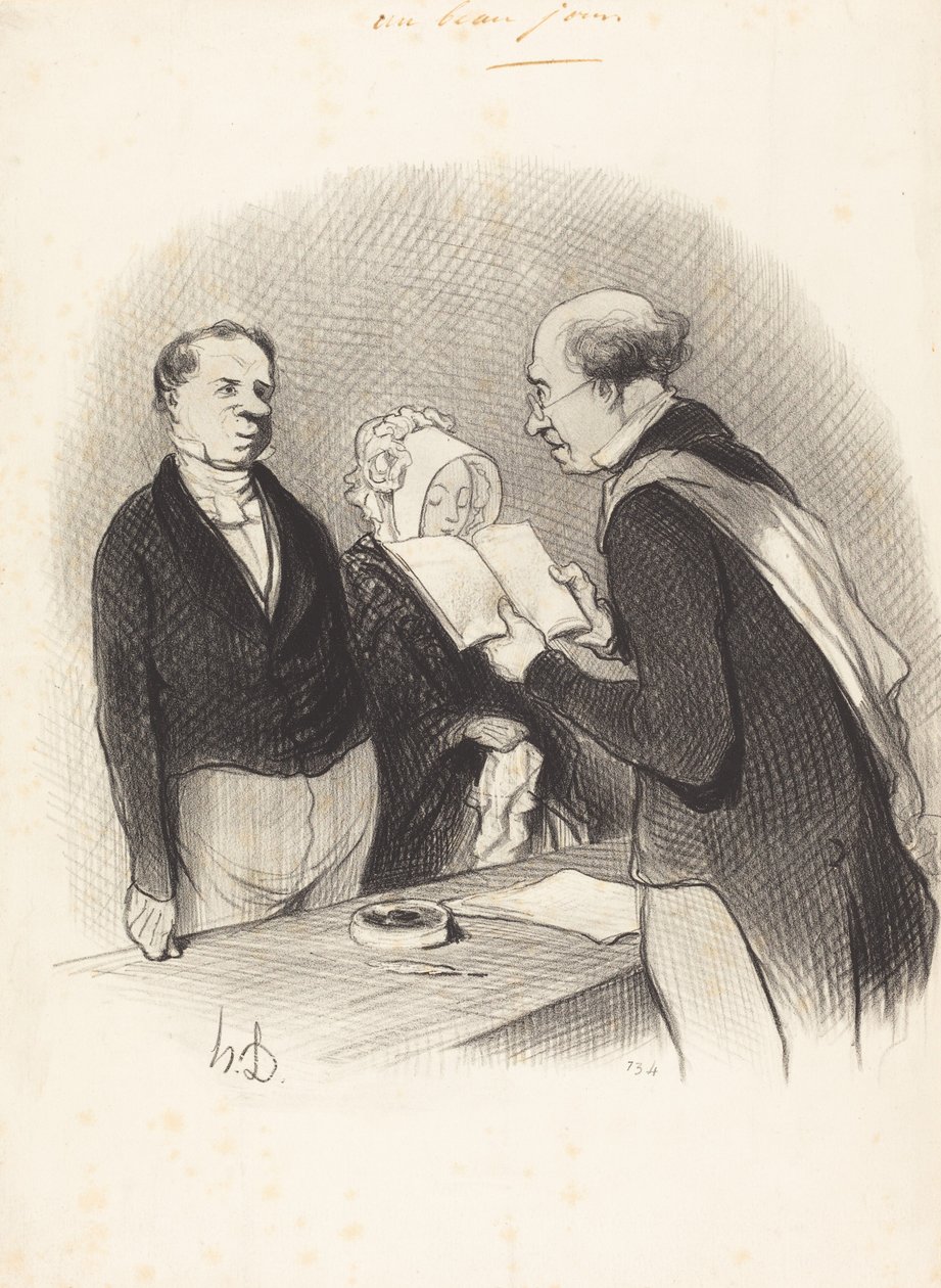Belediye Başkanı önünde by Honoré Daumier