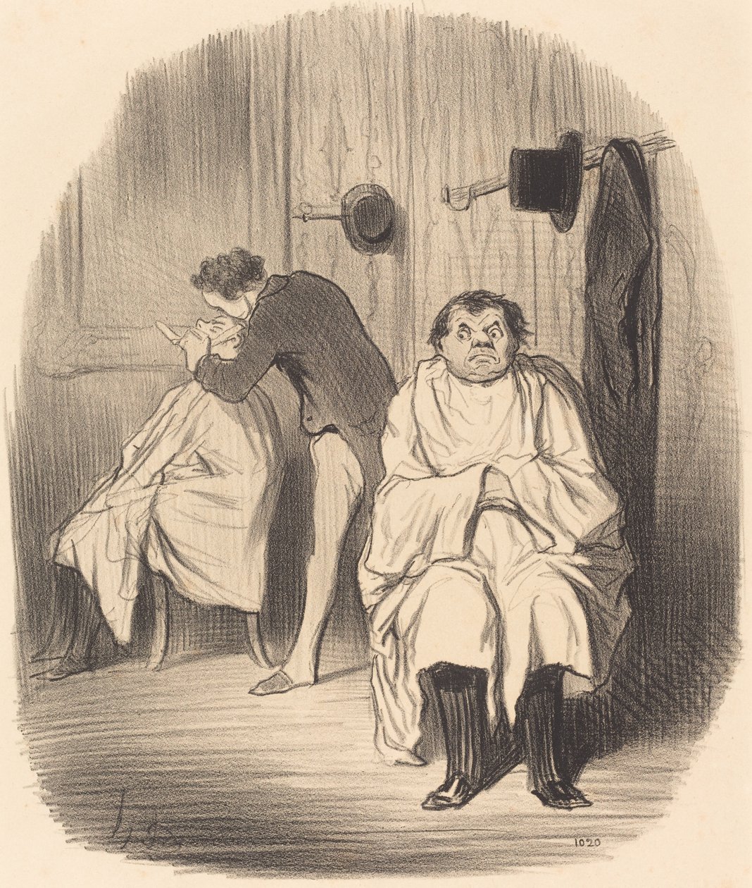 Şeytan!... Jilet pek iyi değilmiş anlaşılan... by Honoré Daumier