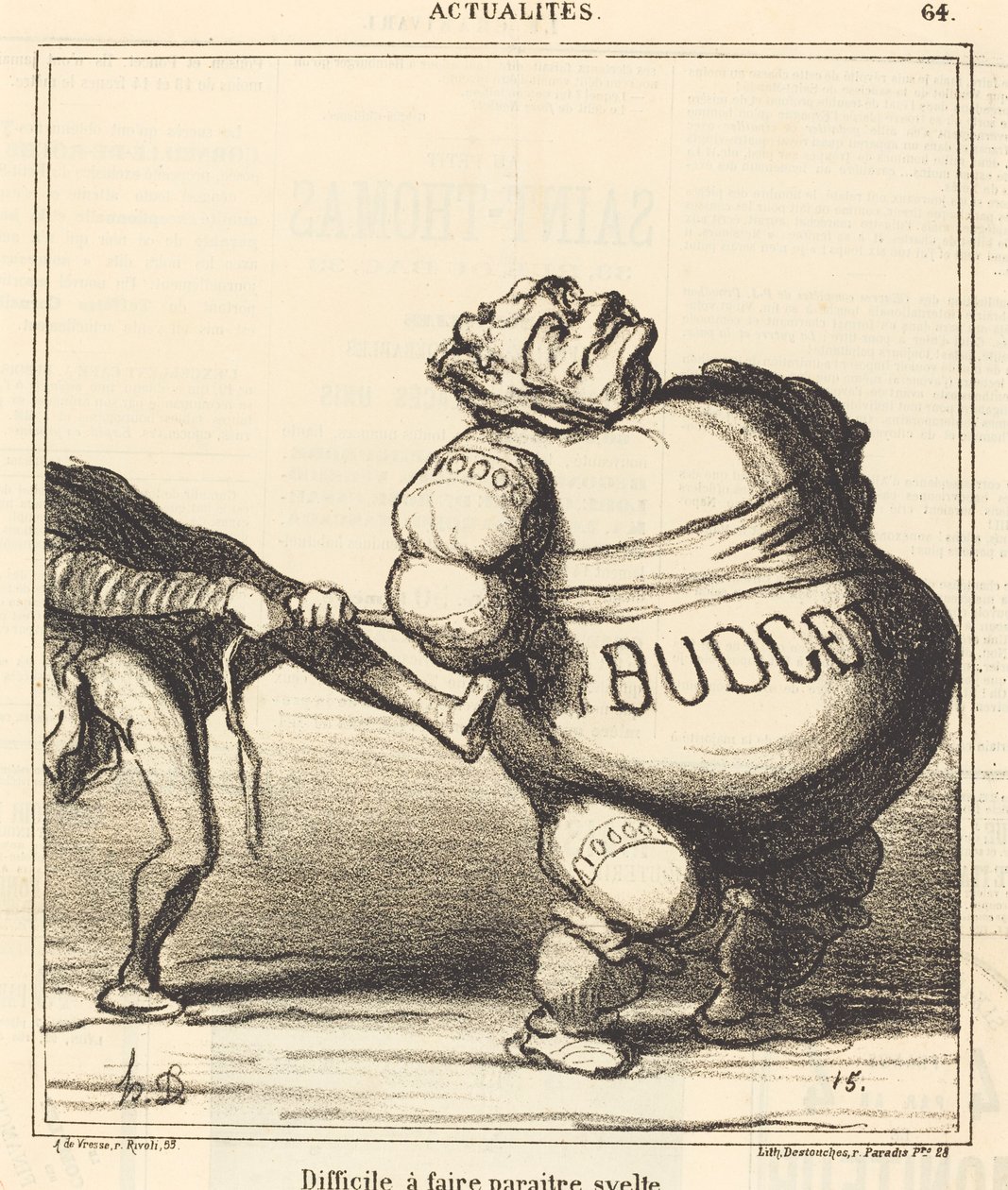 İnce görünmek zor by Honoré Daumier