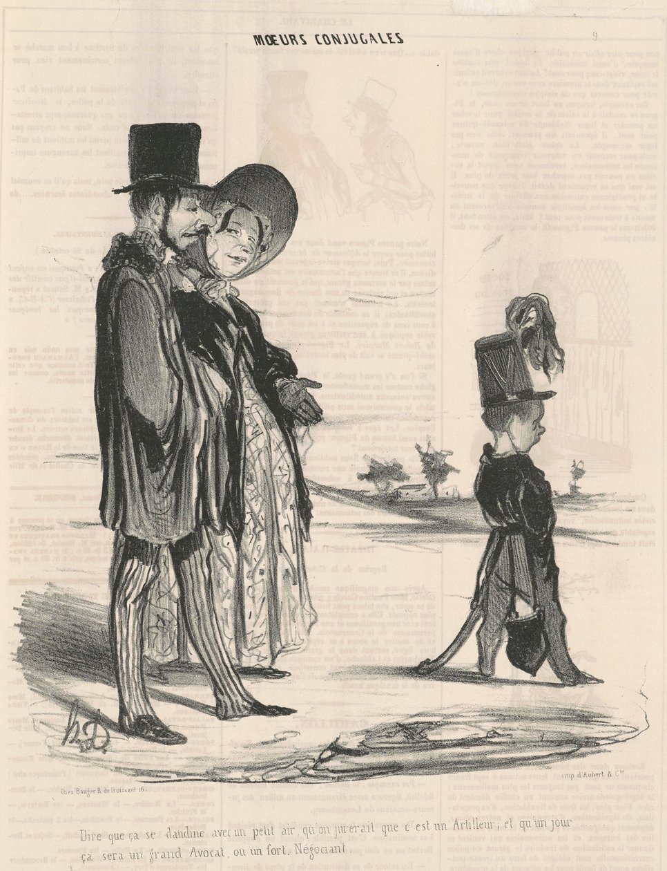 Biraz havayla sallanıyor demek... by Honoré Daumier