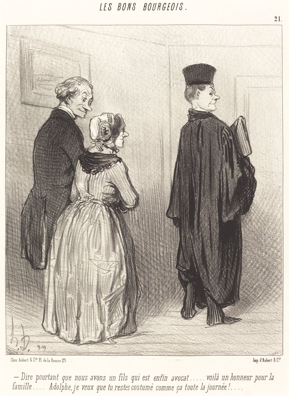 Avukat olan bir oğlumuz olduğunu söylemek için... by Honoré Daumier