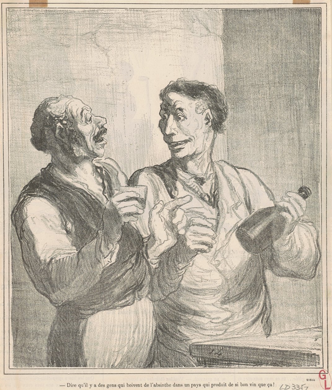 Absinthe içenlerin olduğunu söylemek... by Honoré Daumier