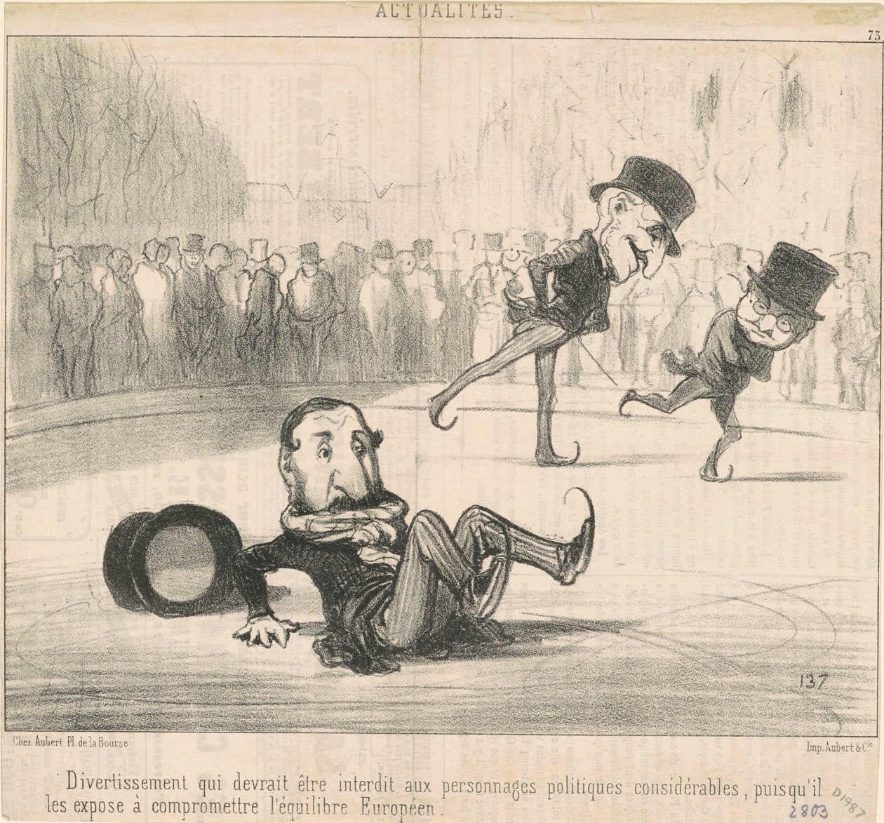 Yasaklanması gereken eğlence... by Honoré Daumier