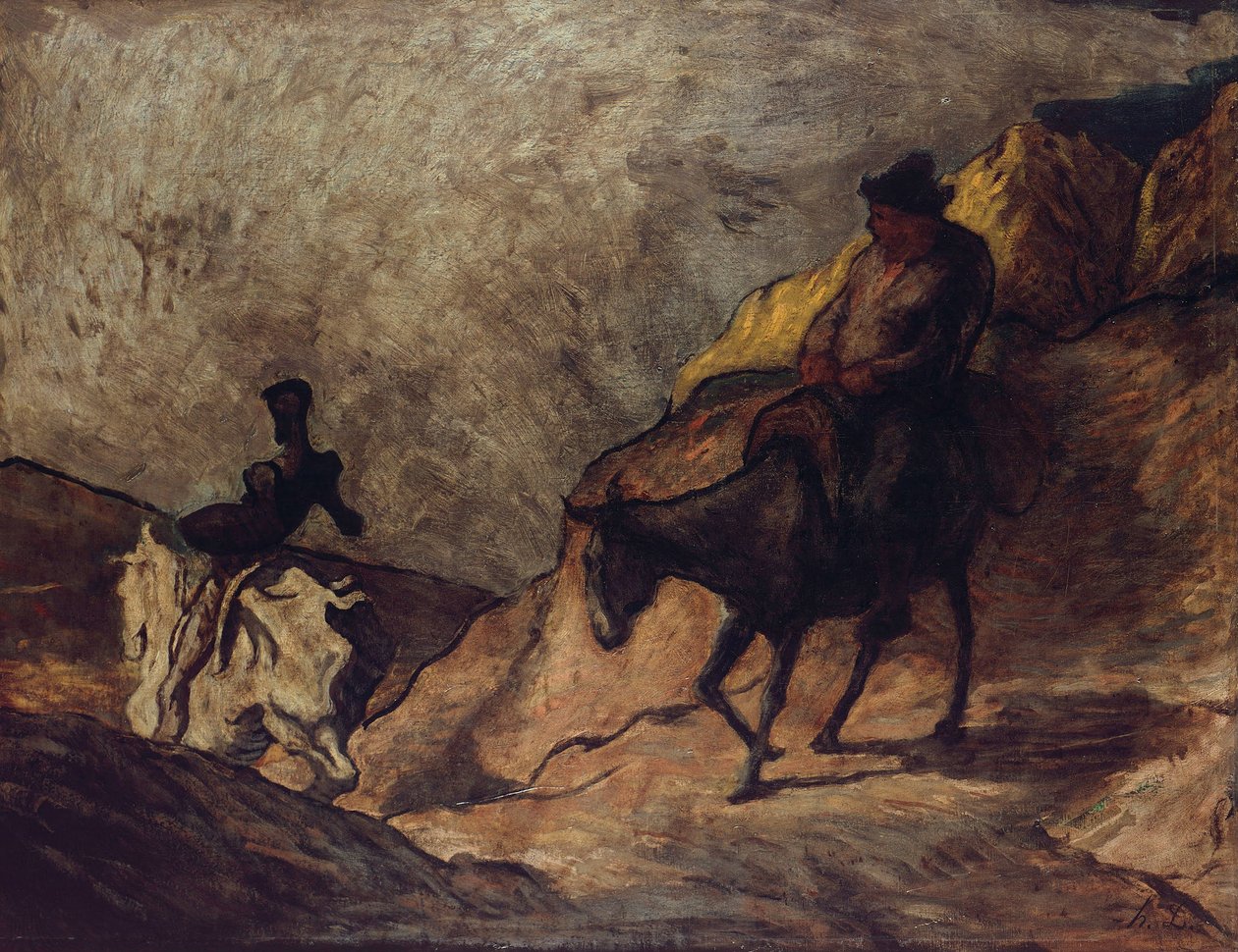 Don Kişot ve Sancho Panza, 1866-1867 by Honoré Daumier