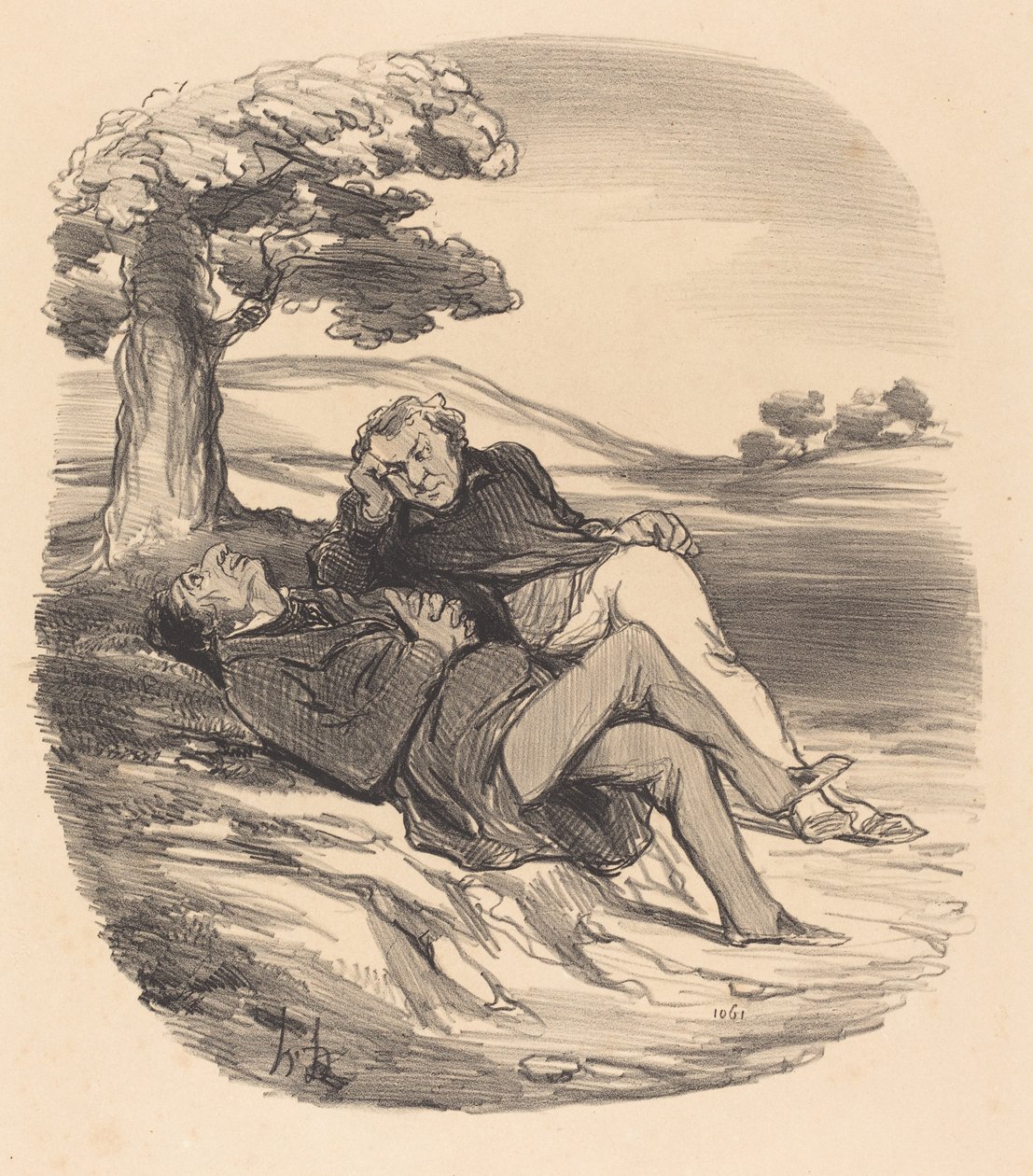 Emekli bir hırdavatçının tatlı eğlencesi... by Honoré Daumier
