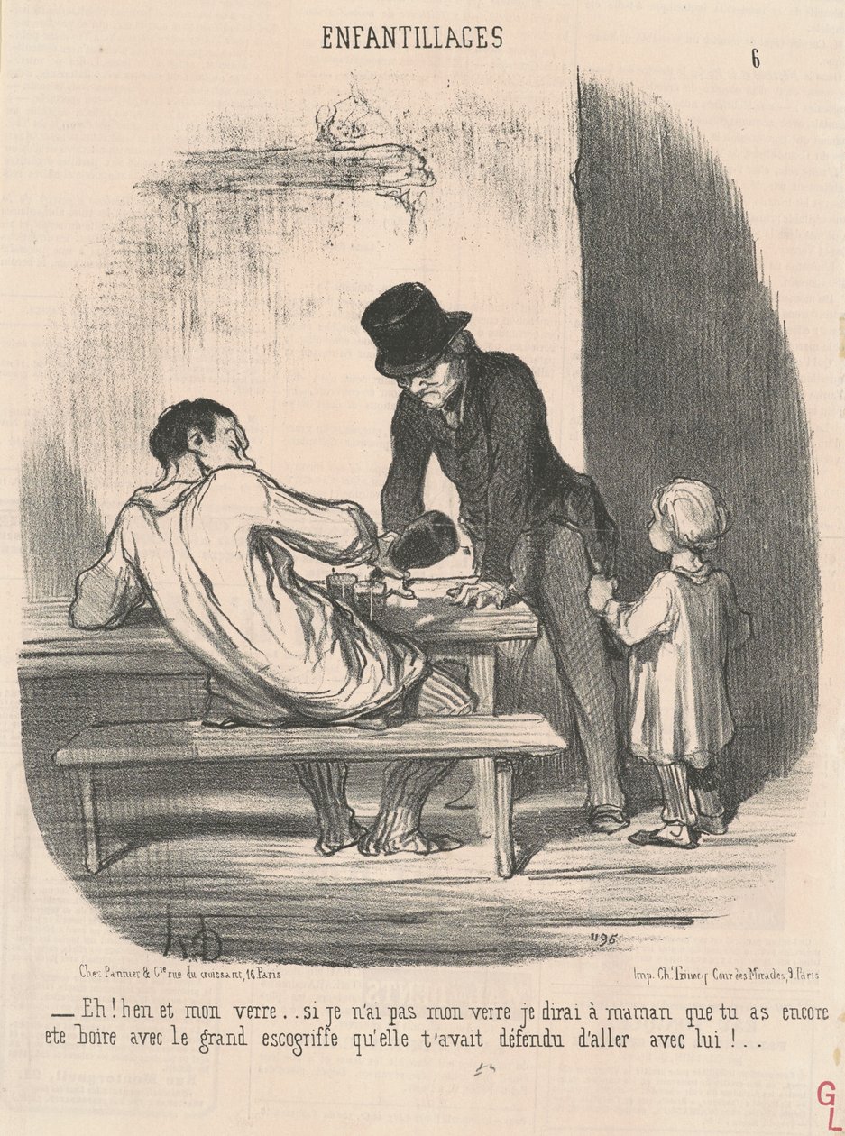 Hey! Ben ve içkim... eğer yapmadıysam... by Honoré Daumier