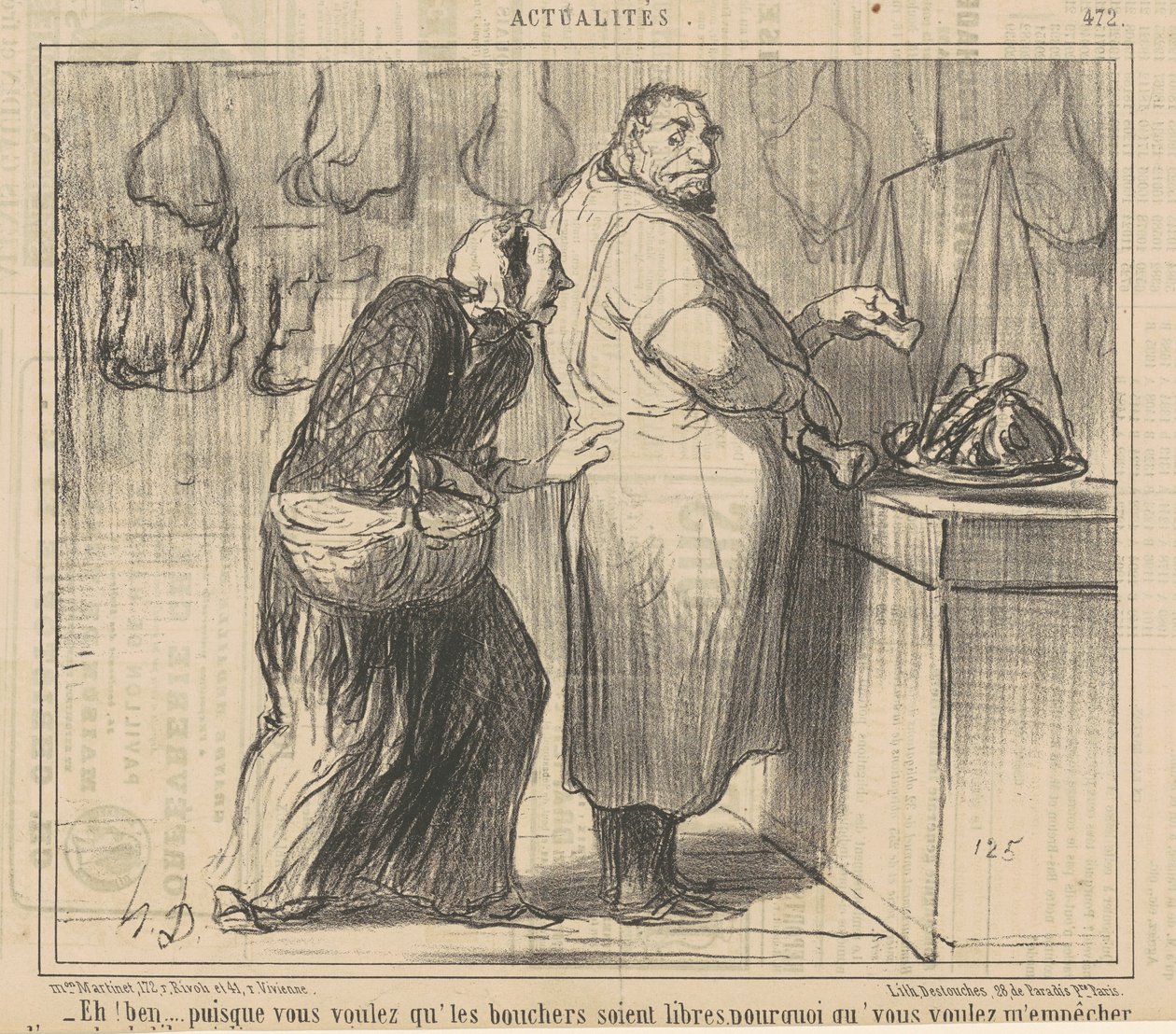 Hey! Şey... madem kasapları istiyorsun... by Honoré Daumier