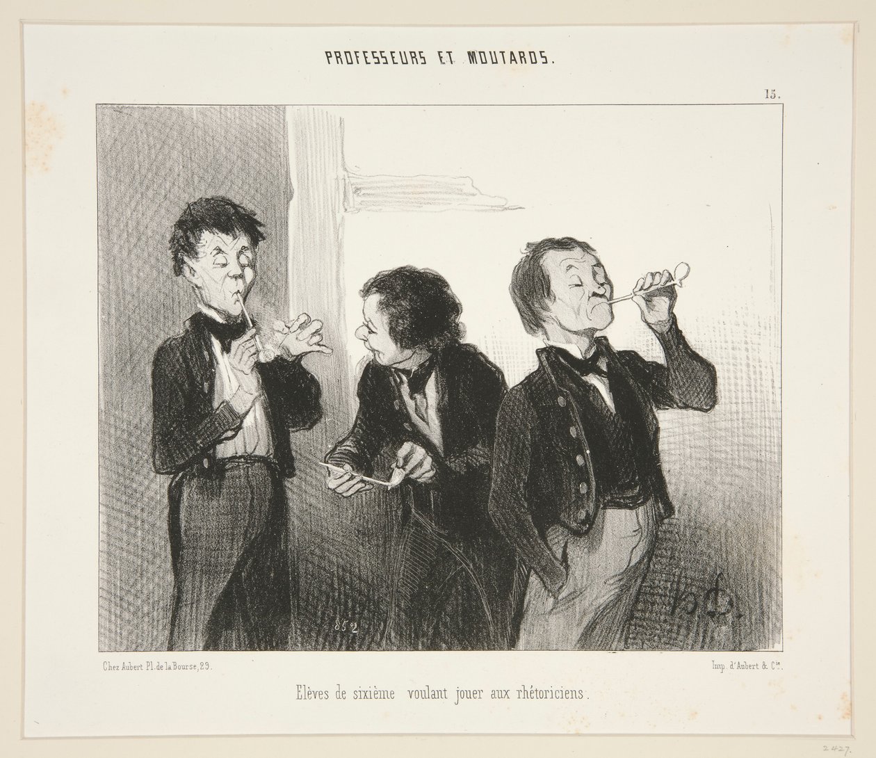 Hitabetçiliği oynamak isteyen altıncı sınıf öğrencileri; 15. Profesörler ve Hardallar by Honoré Daumier