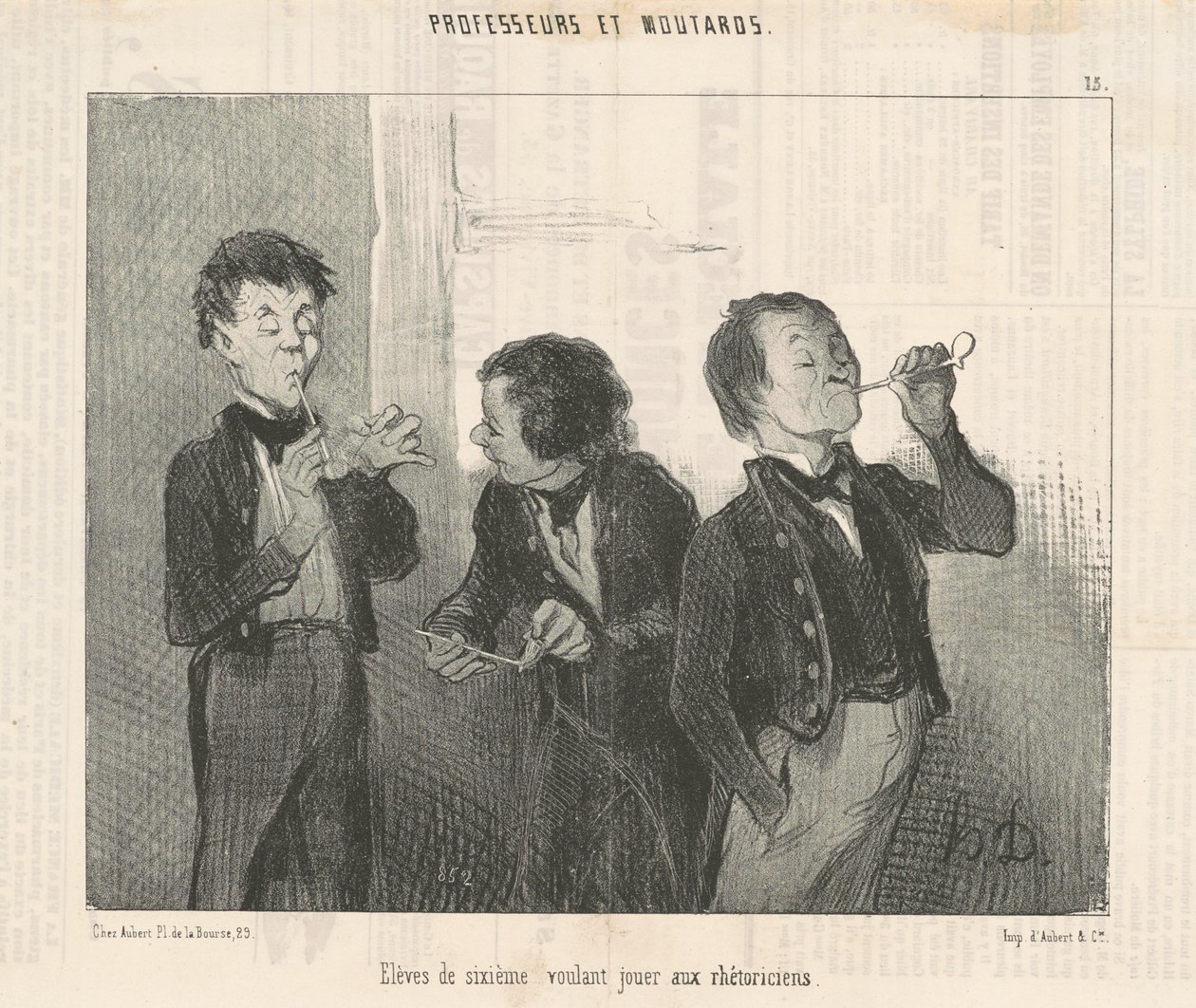 Retorikçi oynamak isteyen altıncı sınıf öğrencileri by Honoré Daumier