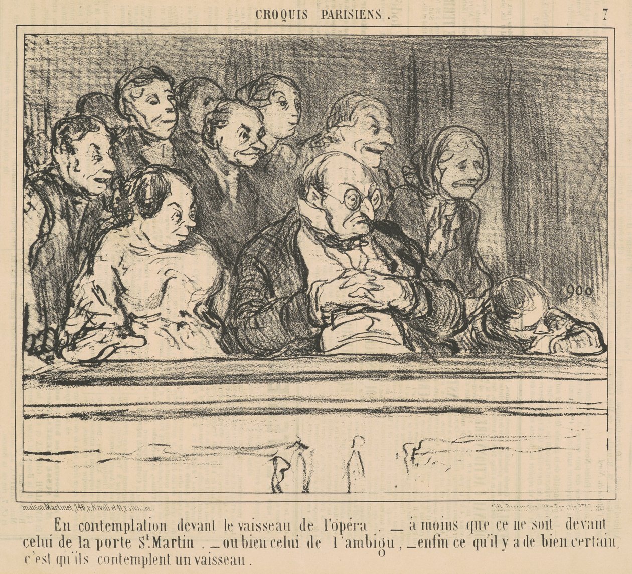 Opera gemisinin önünde tefekkürde by Honoré Daumier
