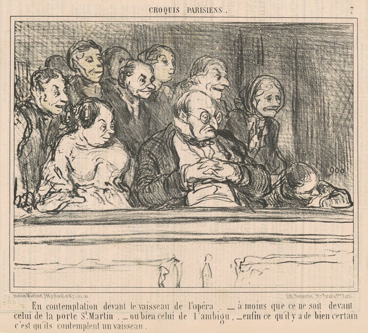 Opera gemisinin önünde tefekkürde by Honoré Daumier