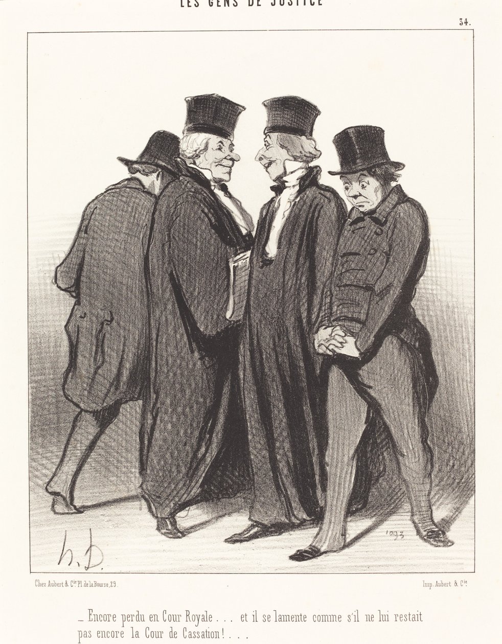 Kraliyet Mahkemesinde tekrar kaybetti... ve ağlıyor... by Honoré Daumier