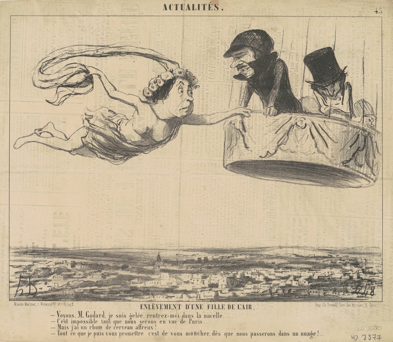 bir kızın havadan kaçırılması by Honoré Daumier