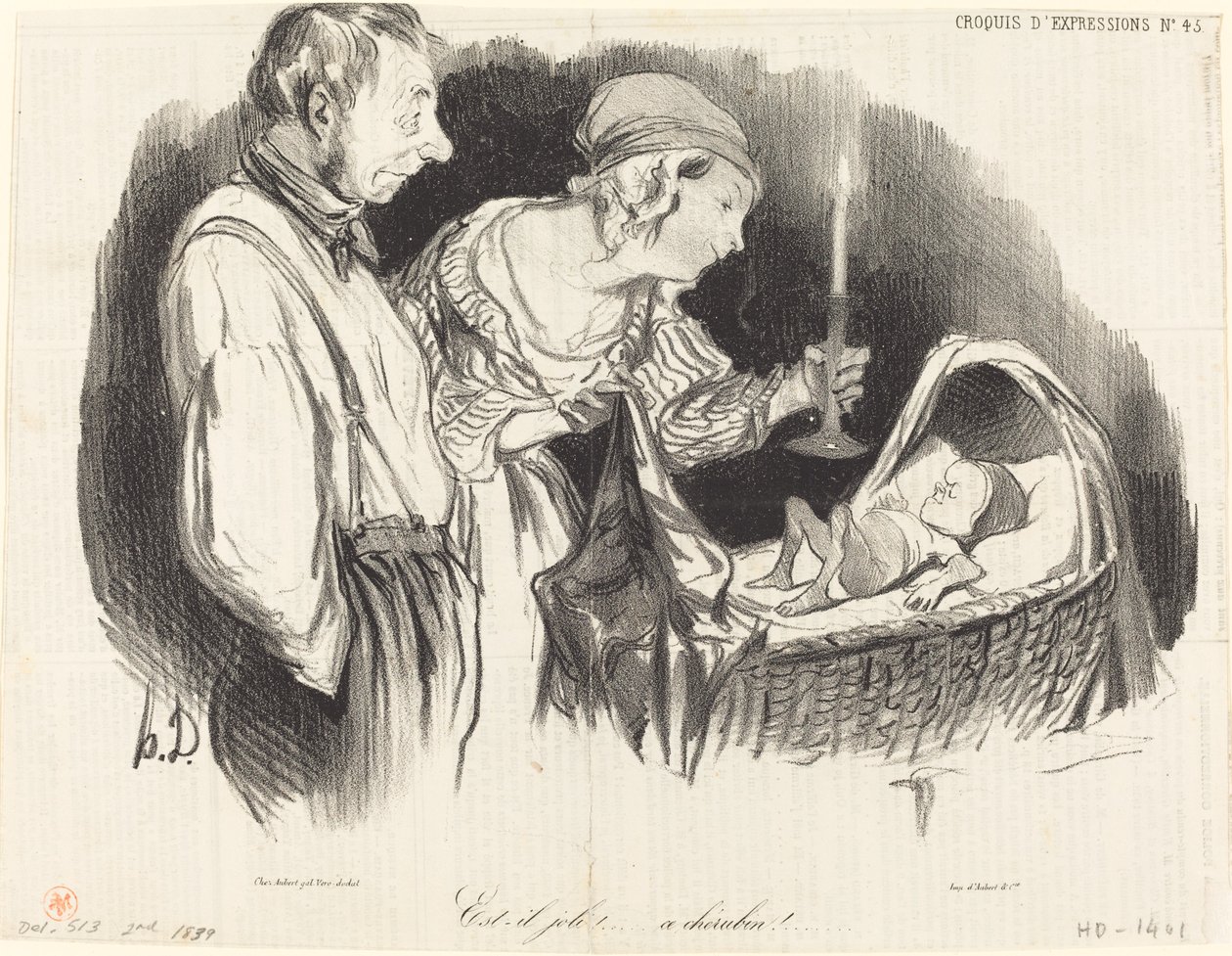 O güzel mi!... bu melek!... by Honoré Daumier