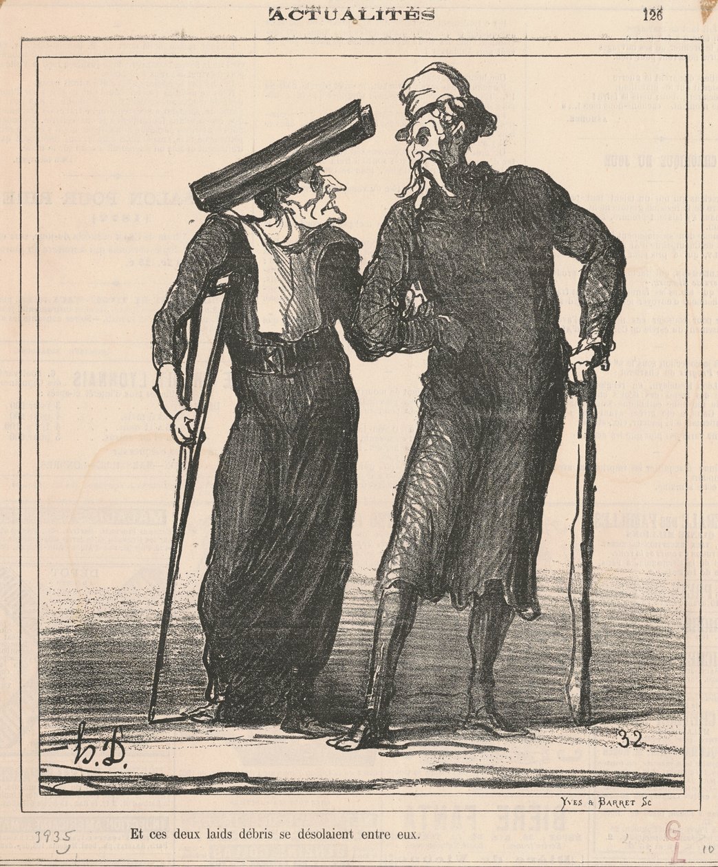 Ve bu iki çirkin enkaz aralarında ıssızdı by Honoré Daumier