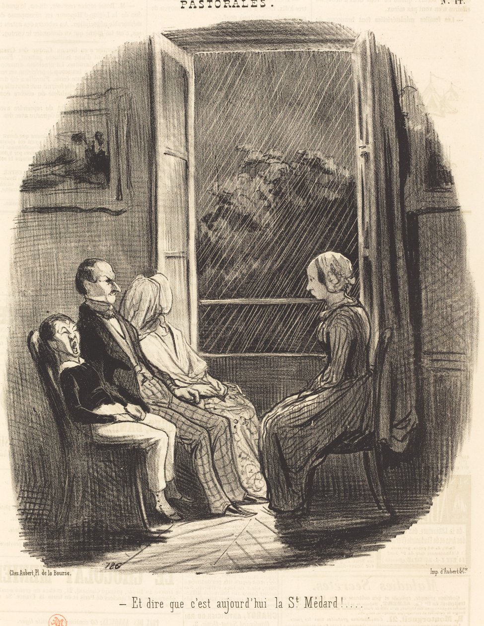 Ve bugünün Saint-Médard olduğunu düşünmek! by Honoré Daumier