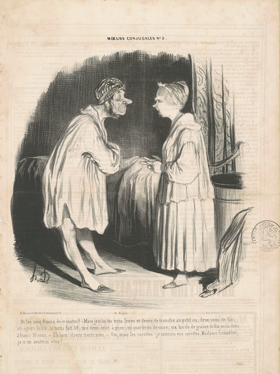 Ya bu sabahki beş frank? by Honoré Daumier