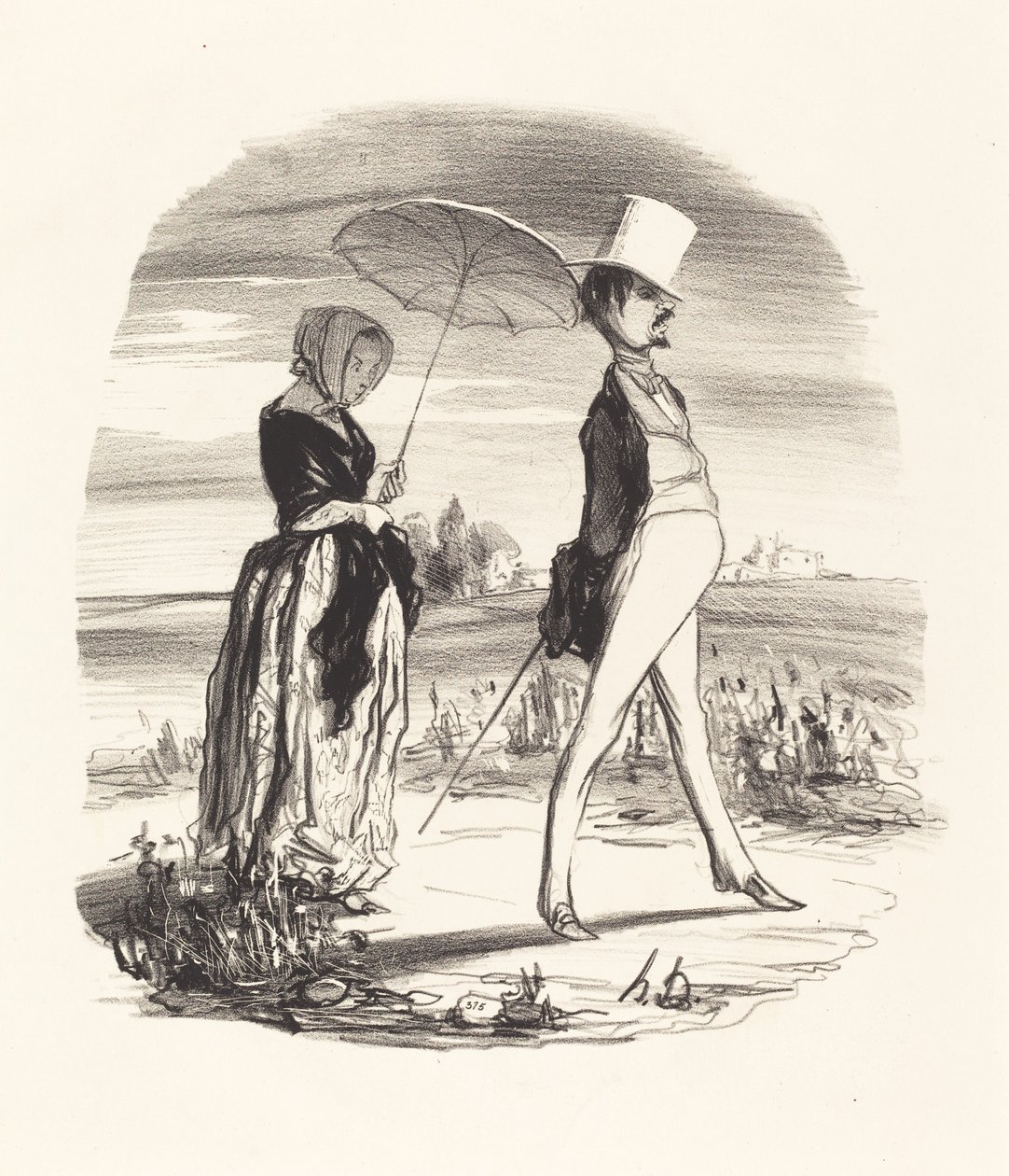 Ve biz buna hayat nehrinden inmek diyoruz... by Honoré Daumier