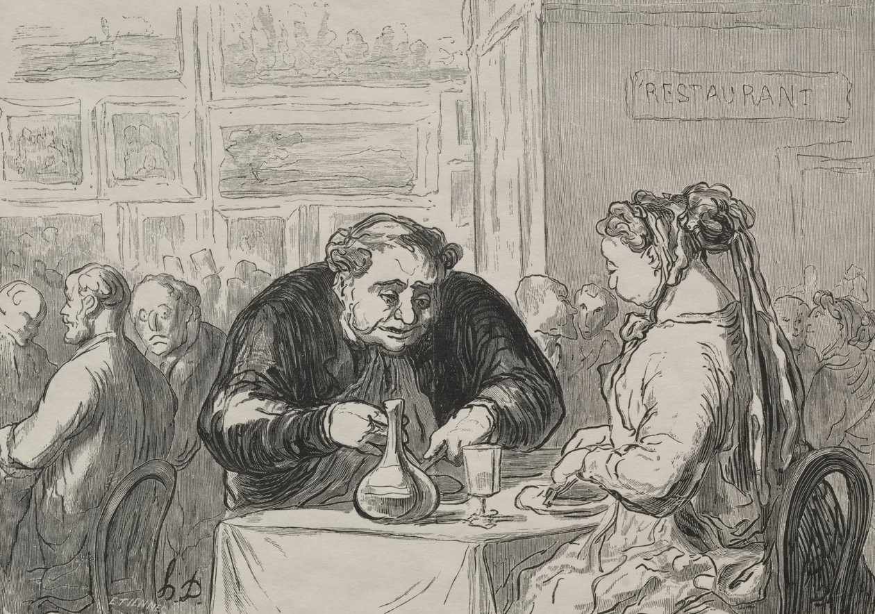 Güzel sanatlar sergisi: sanat aşkına ve doğrama büfesi by Honoré Daumier