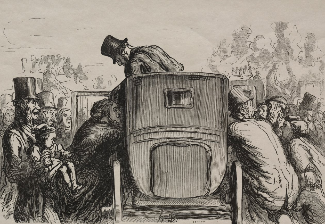 Evrensel Sergi: Letranger, oteline dönmek için tüm olanakları bulur. by Honoré Daumier