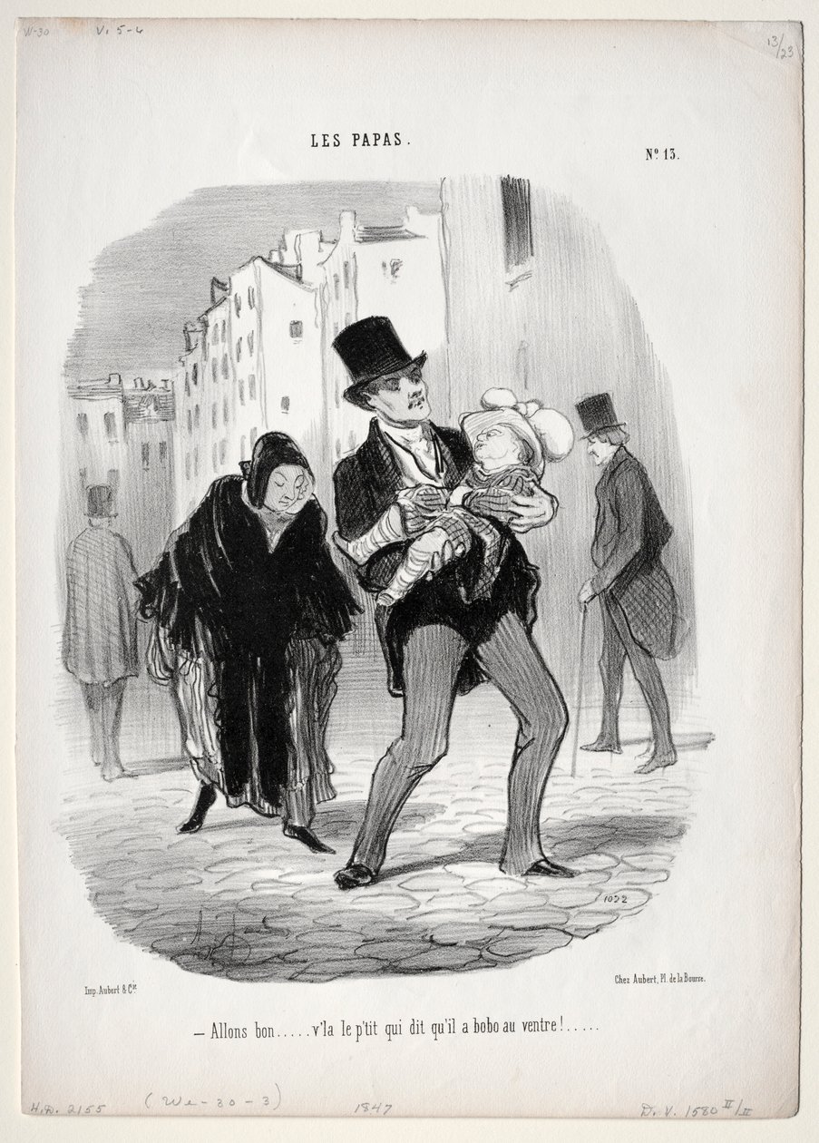 Babalar, levha 13: Hadi canım..., 1847. by Honoré Daumier