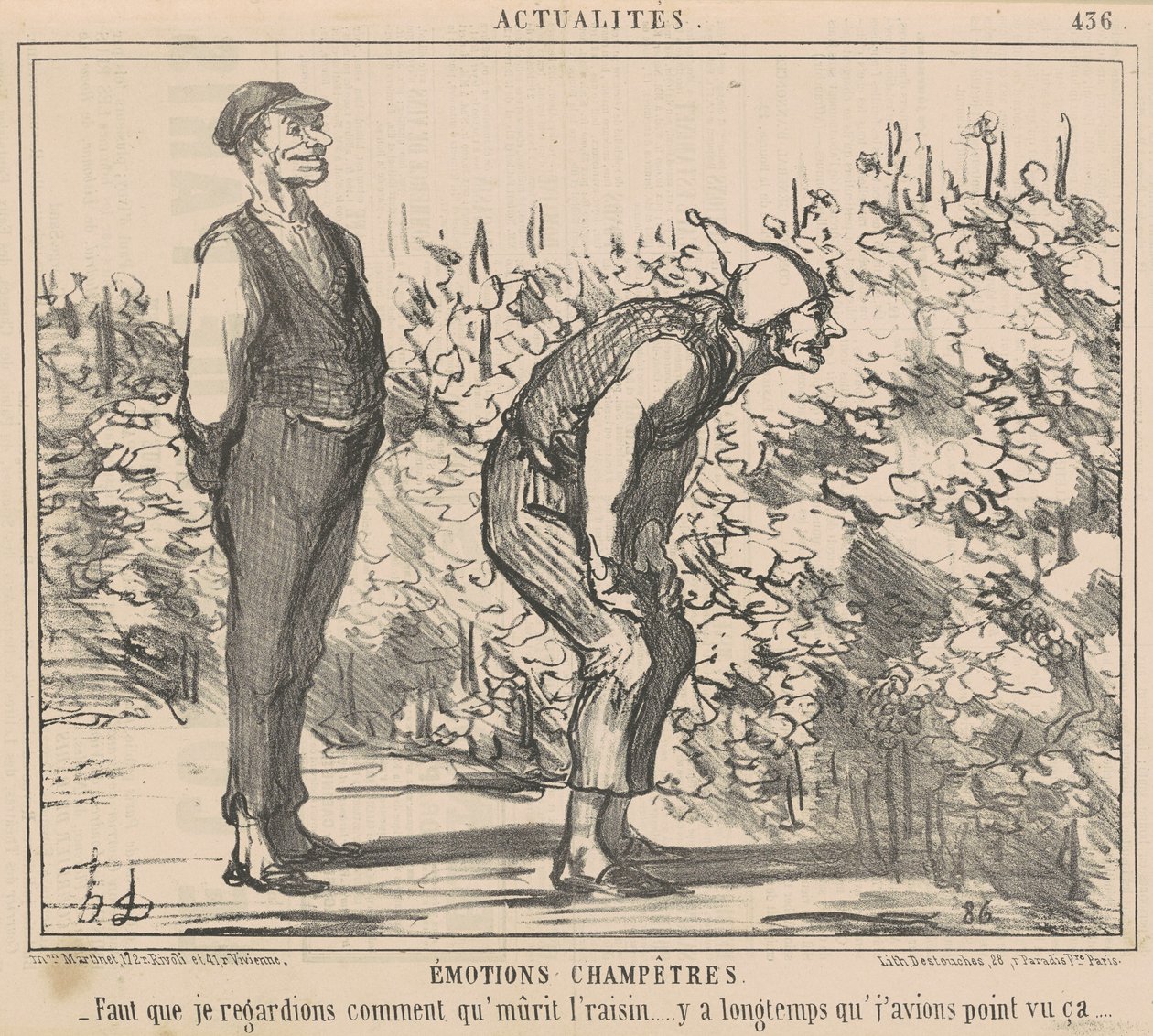 Üzümün nasıl olgunlaştığını izlemeliyim... by Honoré Daumier