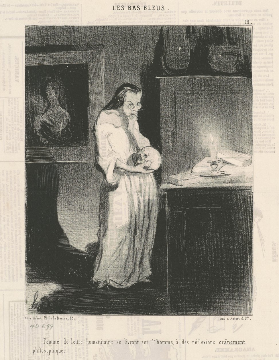 Adama düşkün kadın insani mektuplar... by Honoré Daumier