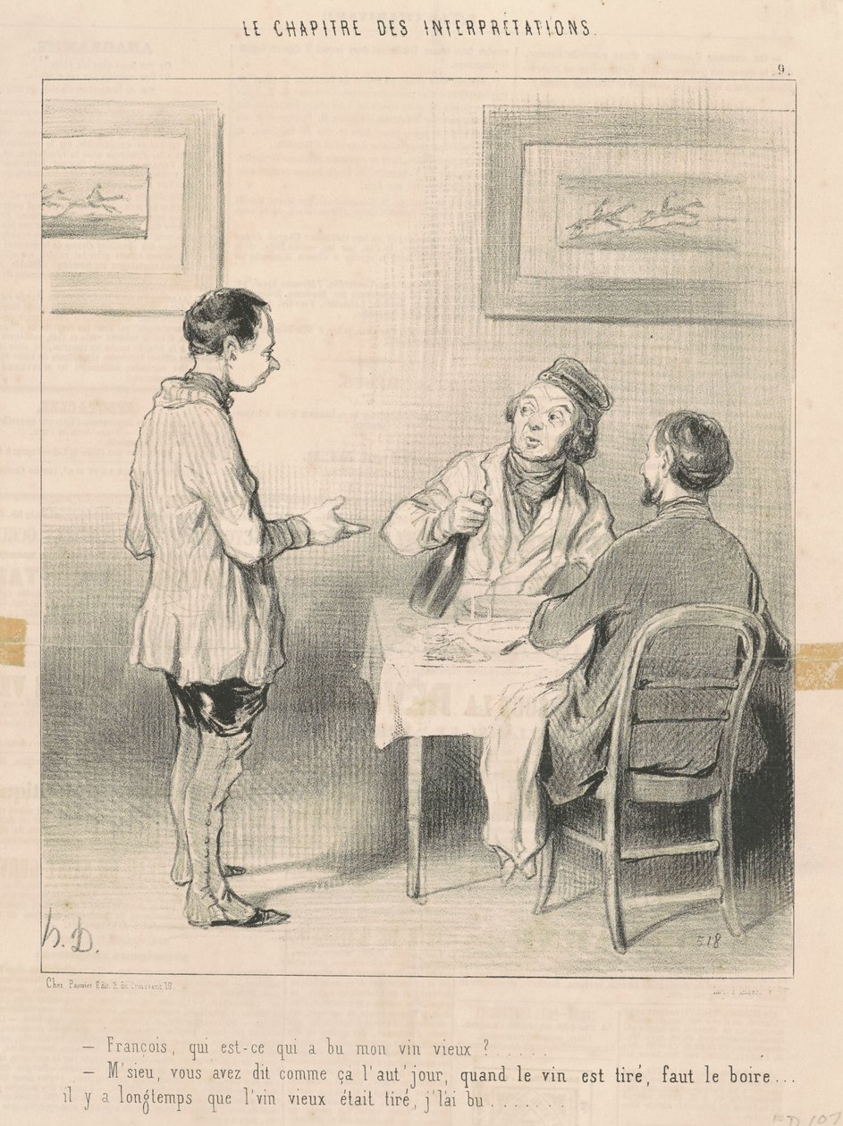 Şarabımı içen François... by Honoré Daumier