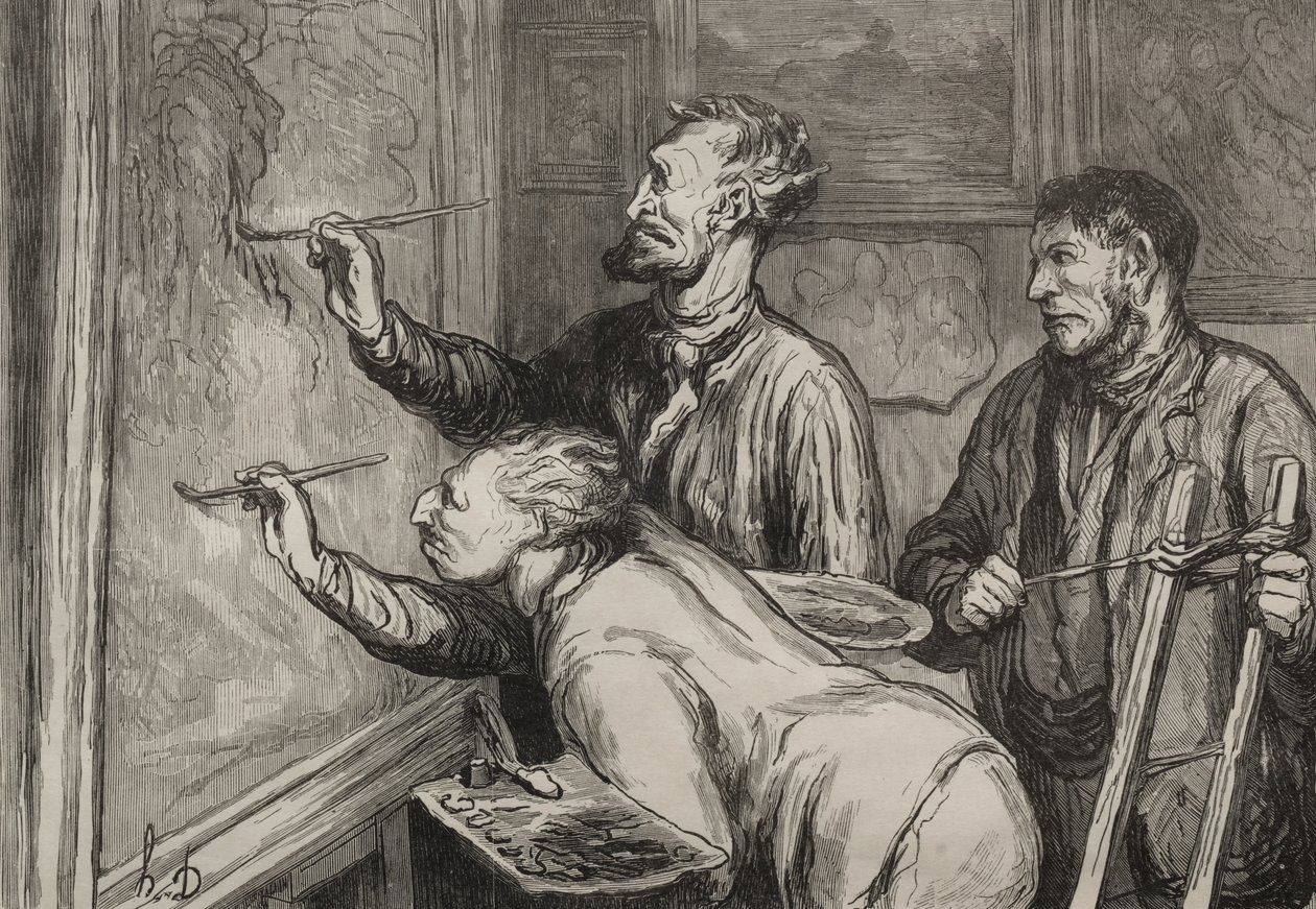 Ona Son Dokunuşu Vermek by Honoré Daumier