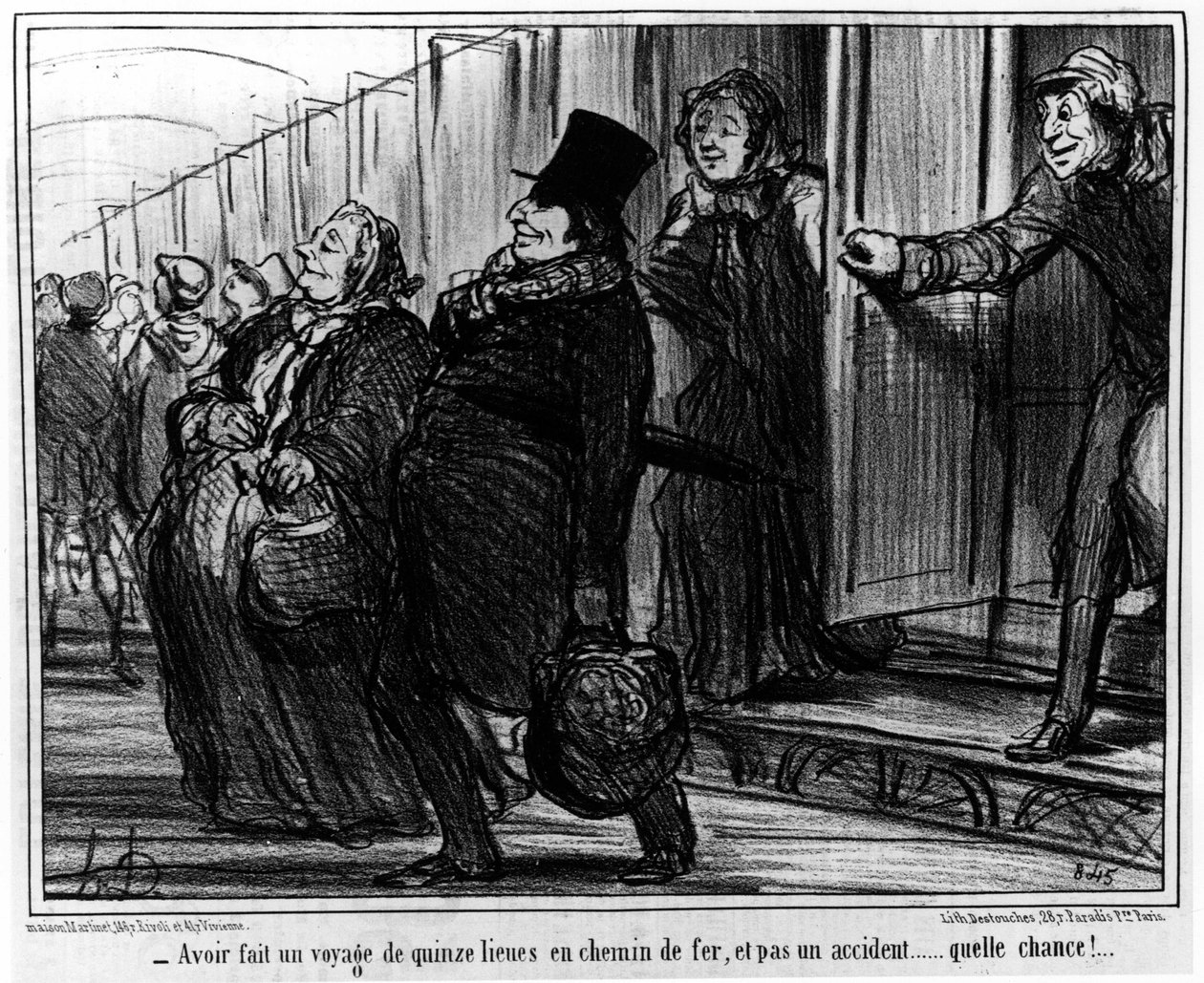 On beş millik bir demiryolu yapmış ve bir kaza değil... ne şans!... : Honore Daumier