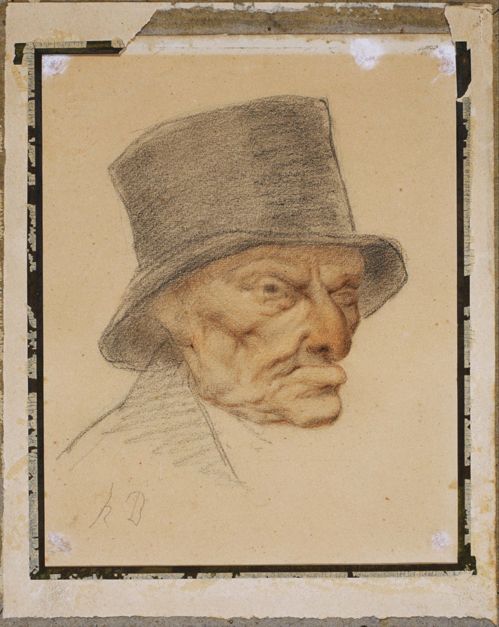 Yaşlı Bir Adamın Başı by Honoré Daumier