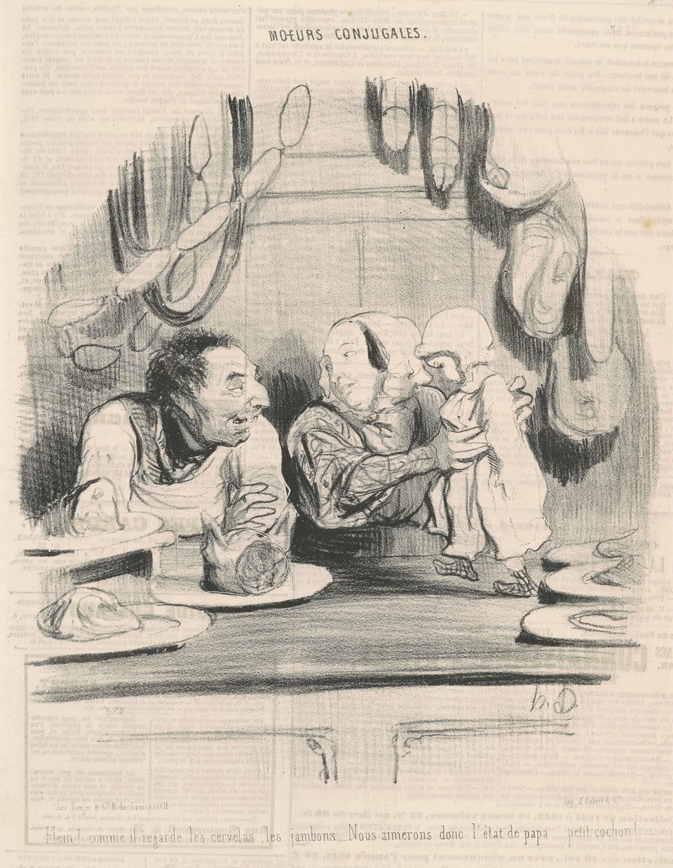 Eh! cervelalara bakarken... by Honoré Daumier