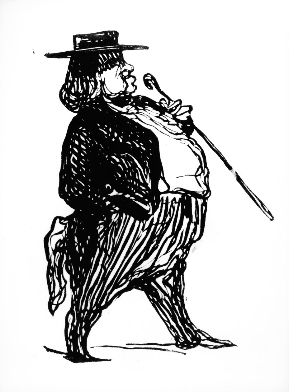 Honore de Balzac (1799-1850), bastonlu, muhtemelen 