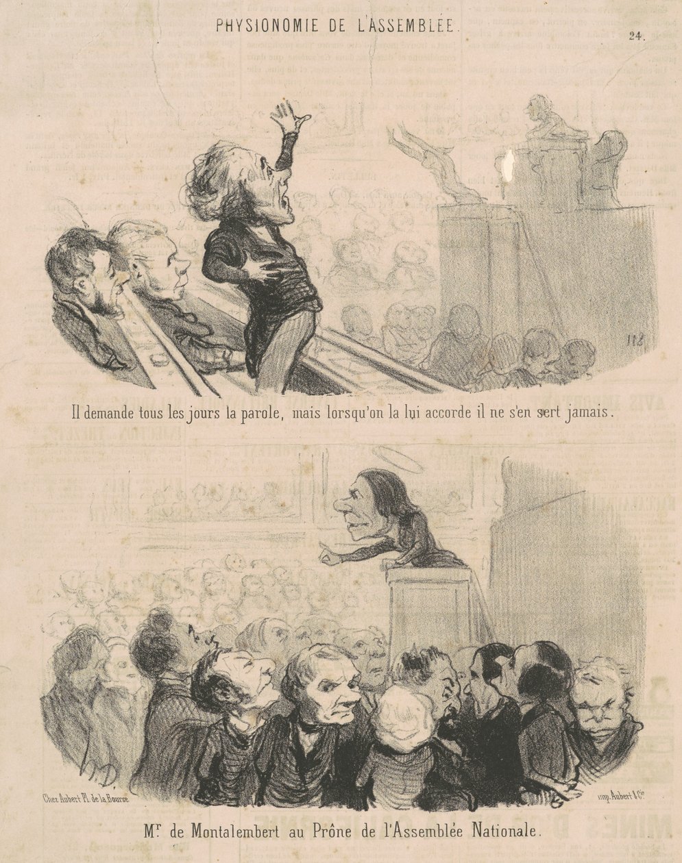 Her gün yer soruyor... by Honoré Daumier