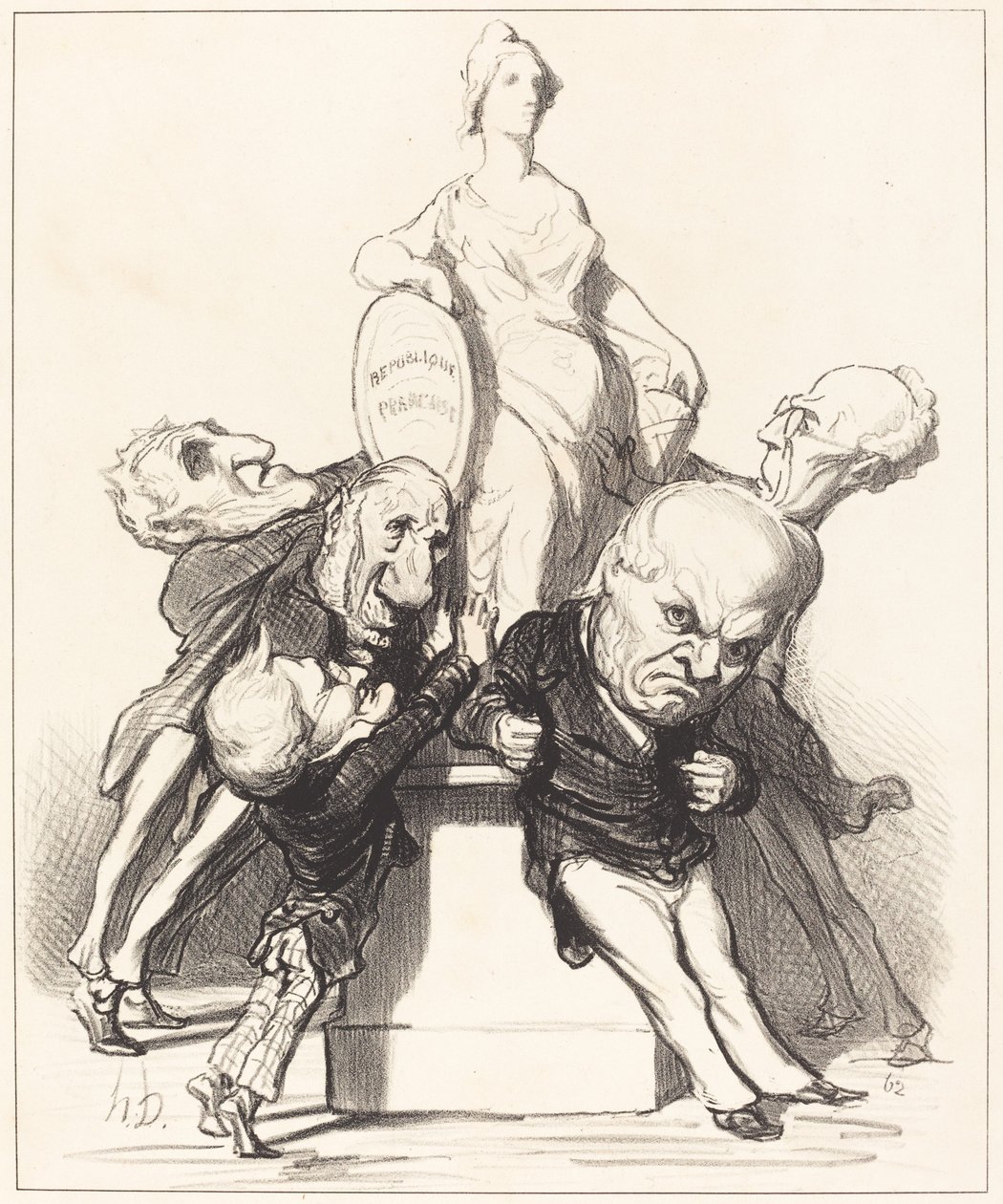 Onu desteklediklerini iddia ediyorlar by Honoré Daumier