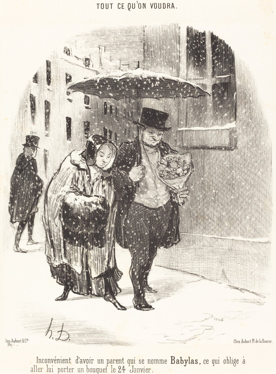 Babylas adında bir ebeveyne sahip olmanın dezavantajı... by Honoré Daumier