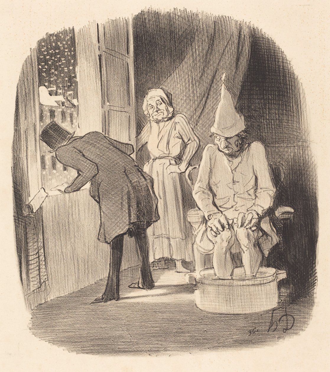Konaklamanızı koymanın dezavantajı... by Honoré Daumier