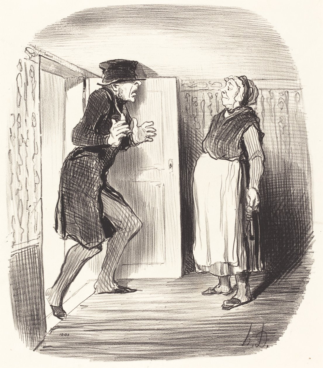 Asma katı tedbirsiz gezmenin dezavantajı... by Honoré Daumier