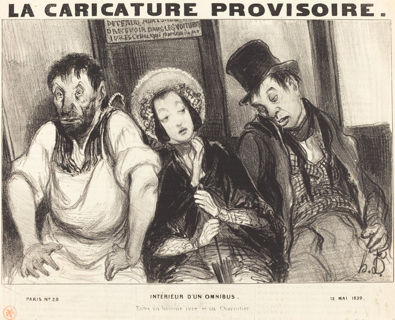 Bir omnibüsün içi by Honoré Daumier