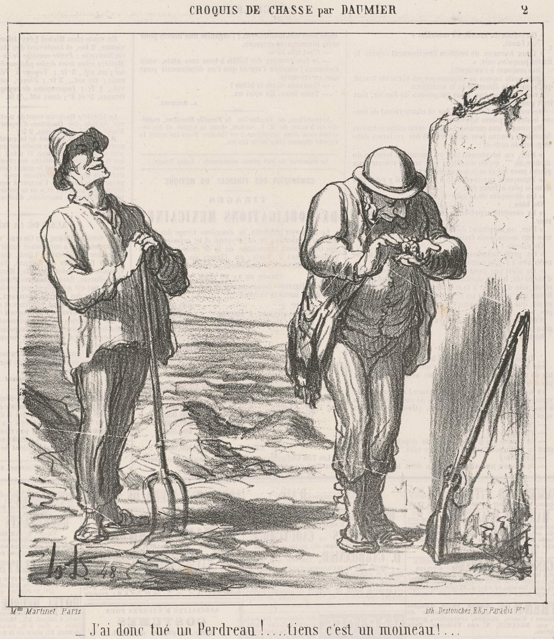 Yani bir keklik öldürdüm! by Honoré Daumier