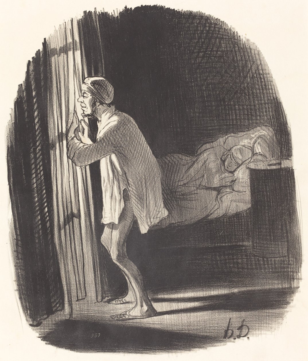 Sanırım bir baykuşun öttüğünü duydum... by Honoré Daumier