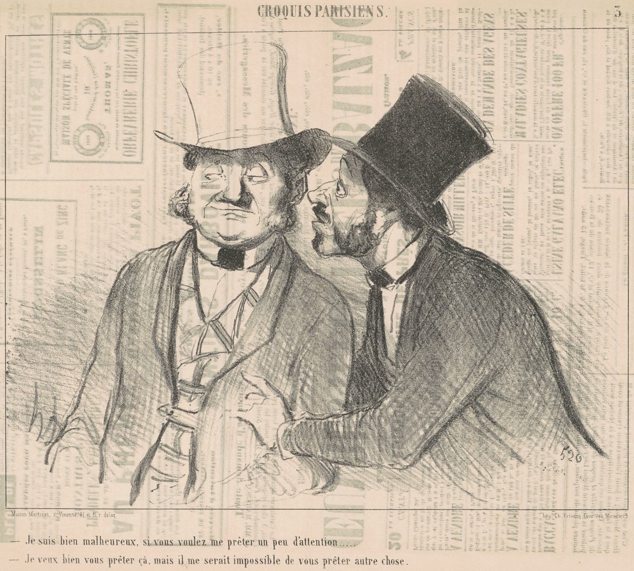 Çok mutsuzum, eğer istersen... by Honoré Daumier
