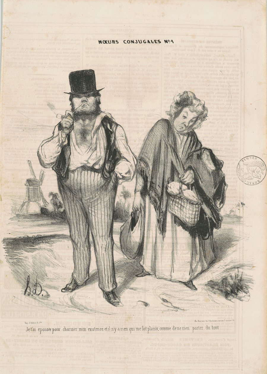 varlığımı cezbetmek için seninle evlendim... by Honoré Daumier