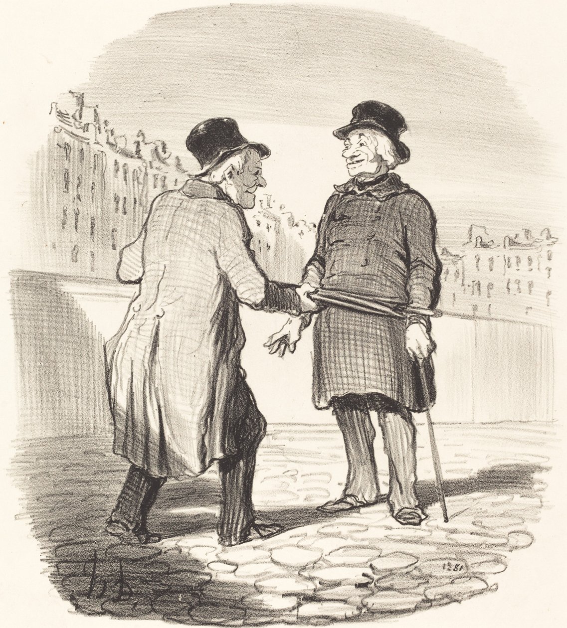 Seni tutukluyorum, kötü konu... by Honoré Daumier