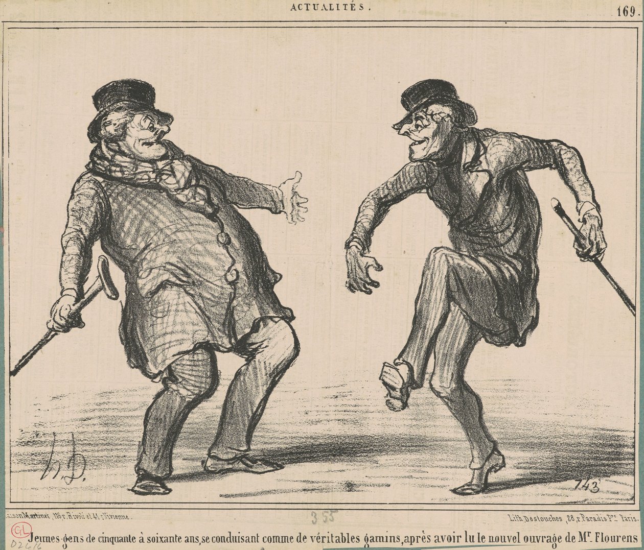 Elli ile altmış yaş arasındaki gençler... by Honoré Daumier