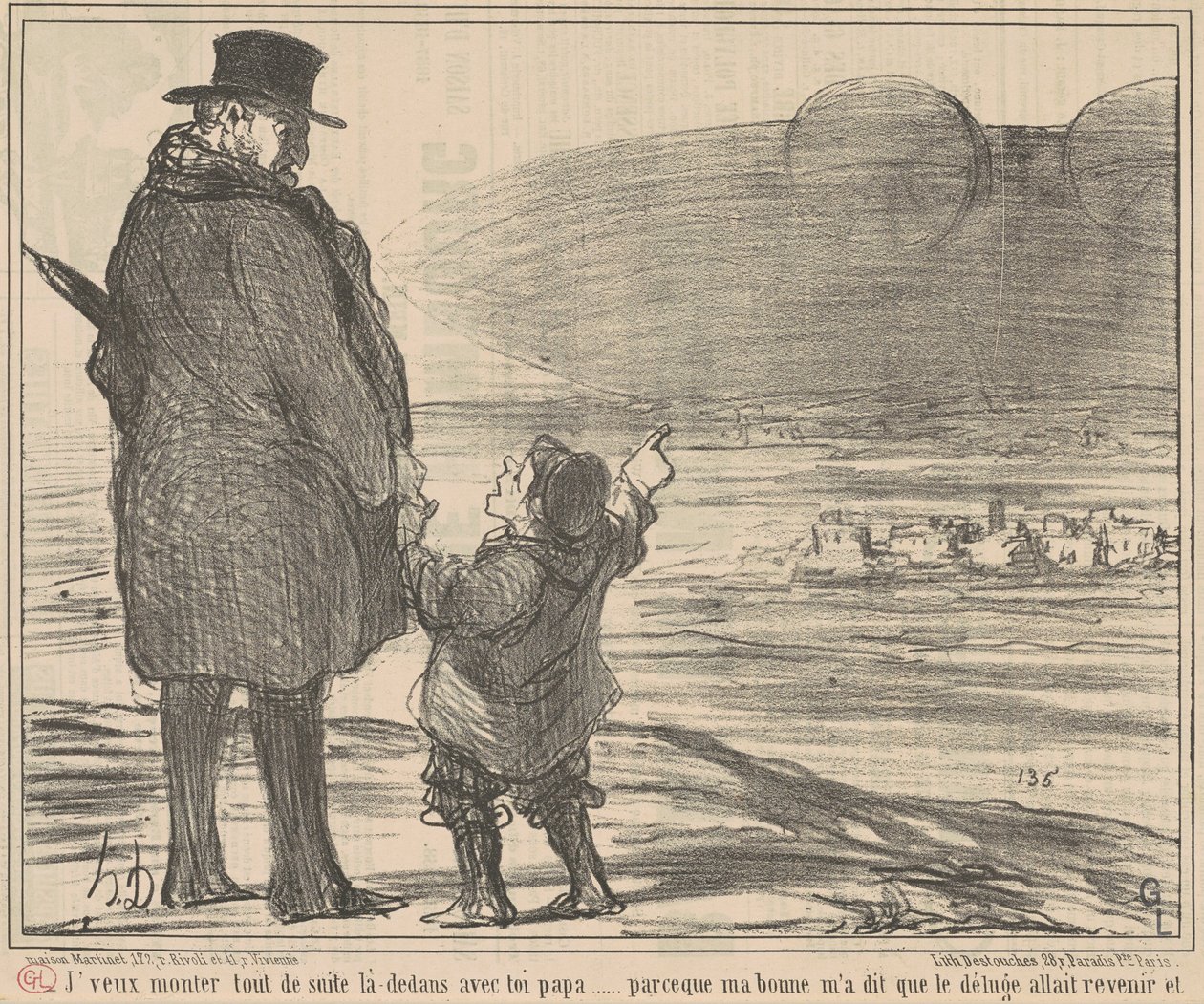 Bir an önce içeri girmek istiyorum... by Honoré Daumier