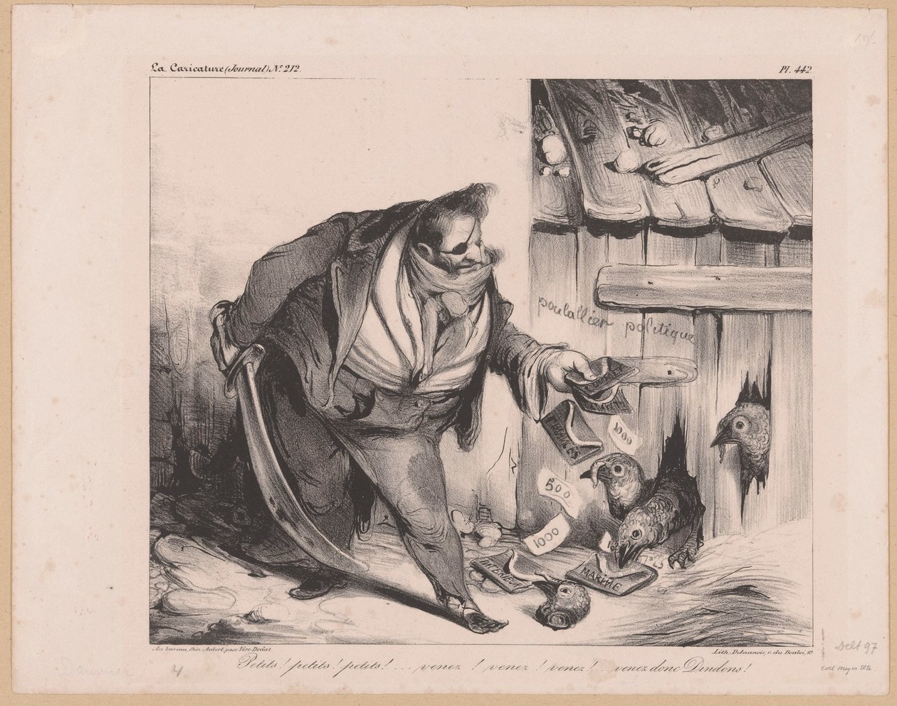 Fransa Kralı I. Louis Philip'in Haydut Petits olarak karikatürü! minyonlar! minyonlar! (...) Venez donc dindons! (nesne üzerindeki başlık) by Honoré Daumier