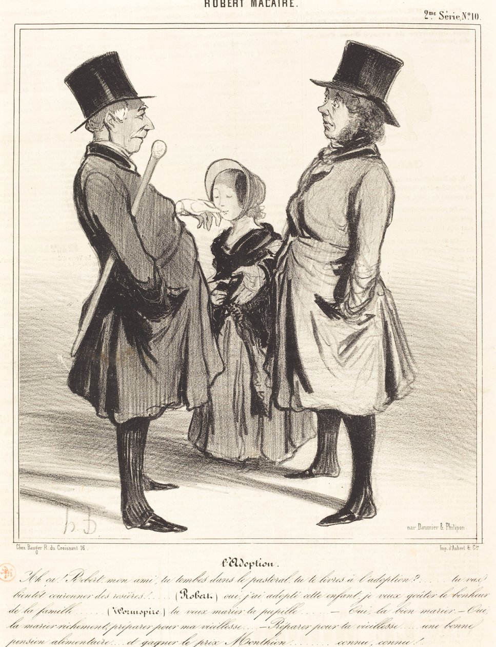 Evlat edinme - Ah! Robert, arkadaşım... by Honoré Daumier