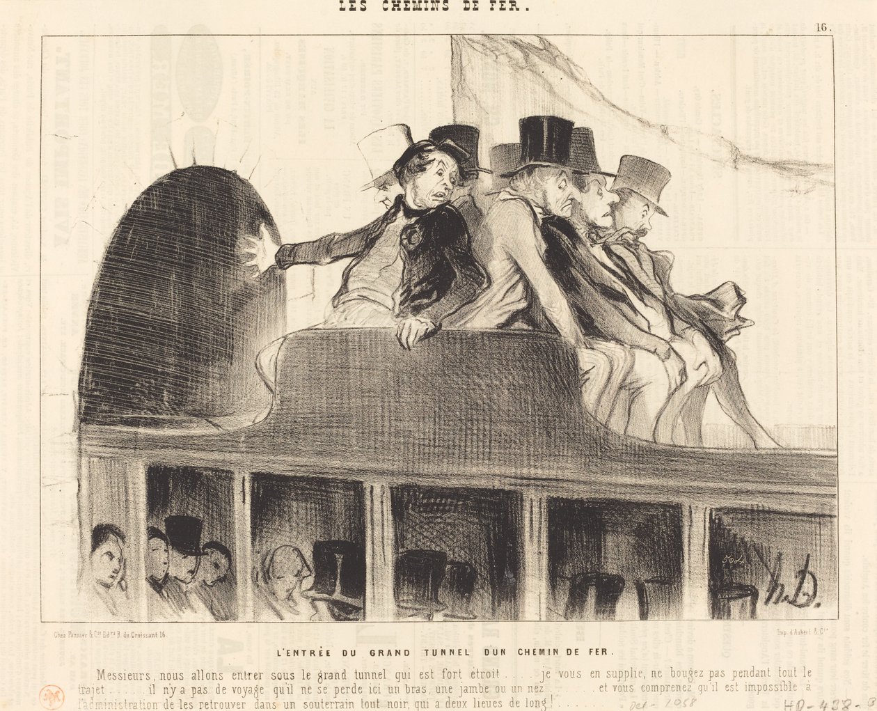 Bir Demiryolunun Büyük Tünelinin Girişi by Honoré Daumier